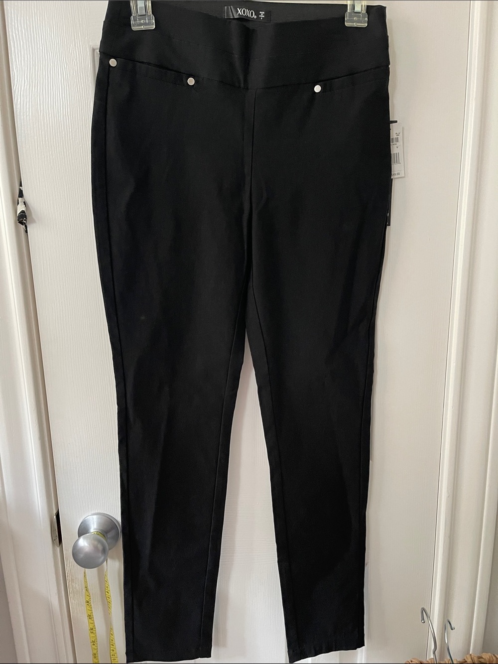 XOXO Black Women’s  Dress Pants with Subtle Front Rivet Detail
